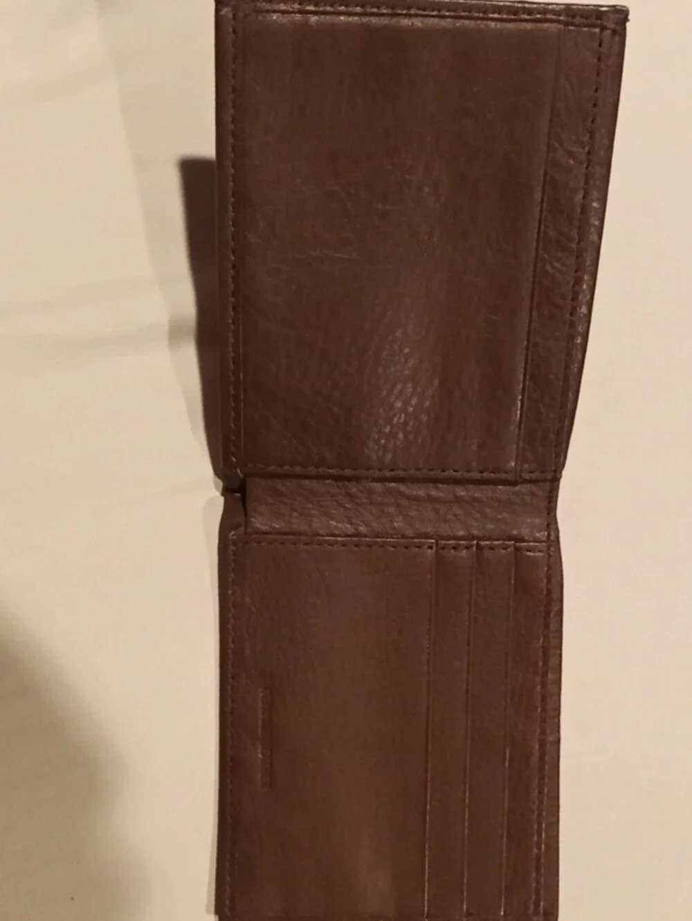Calvin Klein Dark Brown Textured Leather Bi-Fold Wallet